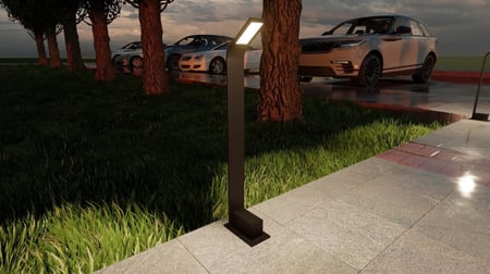 عمود انارة حدائق ليد مستطيل نحيف