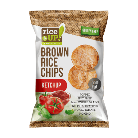 رايس أب شيبس الأرز الكاملة مع الكاتشب 60جرام