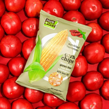 رايس أب رقائق الذرة  بالطماطم المجففة  60 جرام