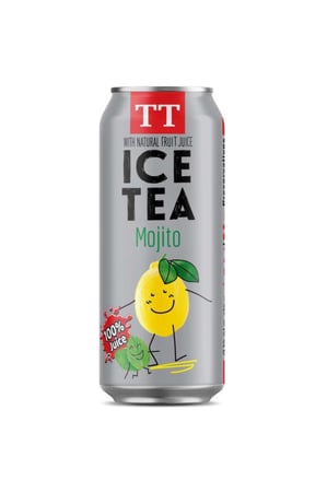 تي تي مشروب شاي مثلج موهيتو ليمون ونعناع بدون سكر مضاف مع عصير الفواكه 330مل