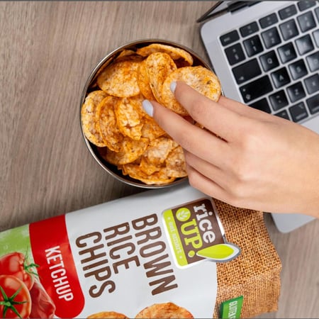 رايس أب شيبس كاتشب مع حبوب الأرز الكاملة 25جرام