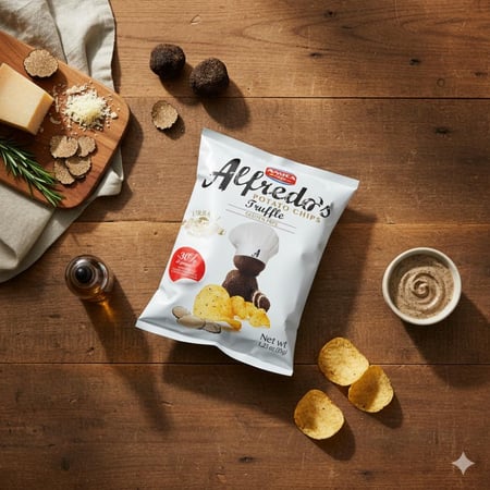 أميكا ألفريدو رقائق البطاطس بنكهة الكمأة السوداء 35 جرام