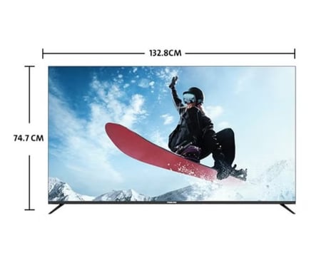 شاشة تلفزيون كي أم سي سمارت 58 بوصة 4K LED بدون اطار نظام تشغيل اندرويد وضوح فائق الجودة 4K