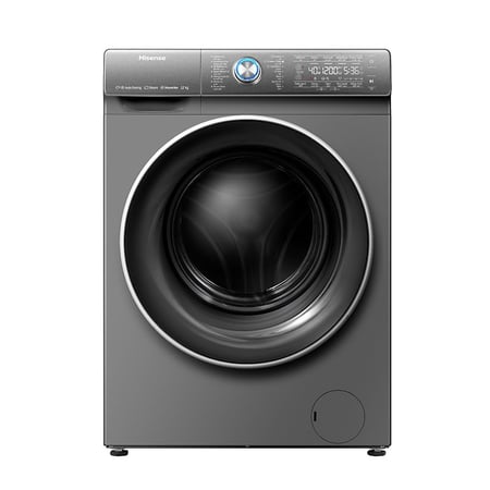 غسالة هايسنس فتحة امامية 12كيلو 7 كيلو تنشيف 100% لون فضي WD5RC49BT