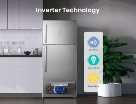 هايسنس ثلاجة بابين 564 لتر فضي