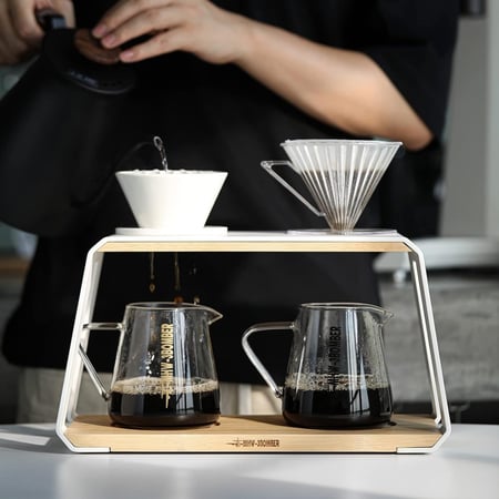 حامل قمع التقطير Ladder - MHW - ثنائي الفتحات باللون الأبيض