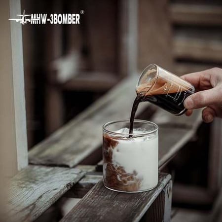 كوب قياس إسبريسو زجاجي بفوهة من MHW-3BOMBER سعة 70 مل