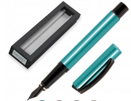 قلم حبر اسود مطلي بالكروم (لون تركواز) ONLINE