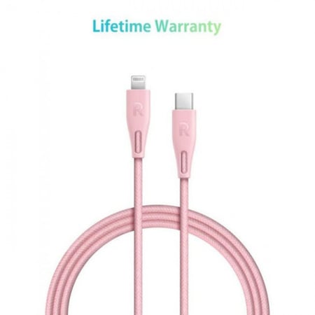 كيبل راف باور من تايب سي إلى لايتنق - قماش بطول متر و20 سم