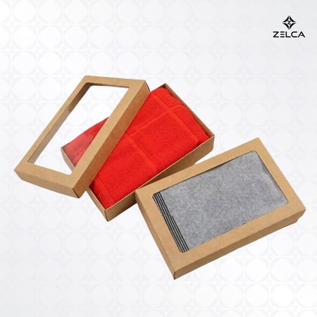 علب كرافت مع غطاء بنافذة منفصل