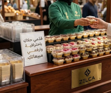 كوب حلى ذهبي مع غطاء شفاف