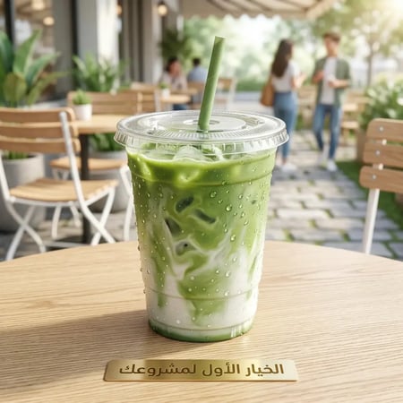 اكواب بلاستيك شفافة مع غطاء مسطح 50 حبة