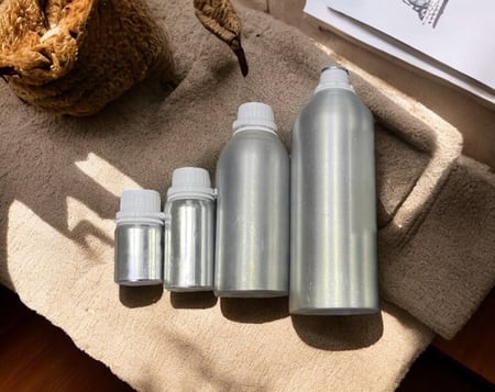 علب زيت عطور المونيوم فارغة مع غطاء ( 12 حبة )