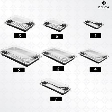 وعاء مستطيل اسود بلاستيك مع غطاء شفاف