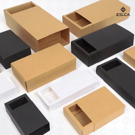 علب بوكس كرافت بغطاء سحاب بدون نافذة