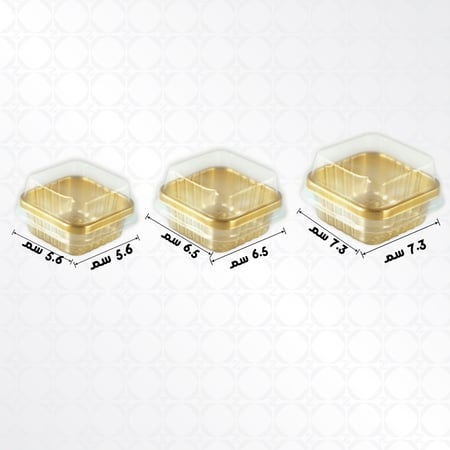 كوب حلى ذهبي مع غطاء شفاف