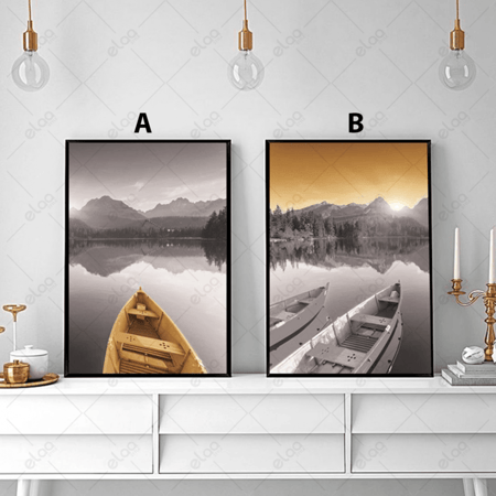 منظر طبيعي لقارب غروب الشمس