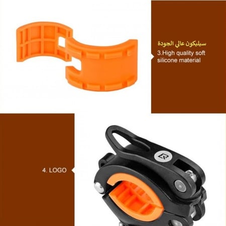 حامل كشاف الدراجات الهوائية ويمكن استخدامه للعديد من المهام برتقالي