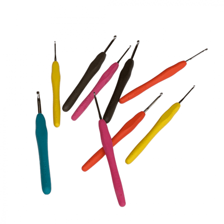 سنارات كروشيه بمقبض سيليكون طقم مكون من ( 9 قطع )