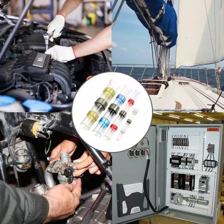 500 قطعة: موصلات أسلاك اللحام المعزولة ، وموصلات الانكماش الحراري المقاومة للماء وانابيب عزل الأسلاك الكهربائية الانكماشية