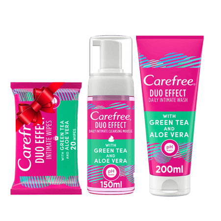 كير فري غسول ورغوة + مناديل مبللة للمناطق الحساسة بالشاي الأخضر والصبار مجانا