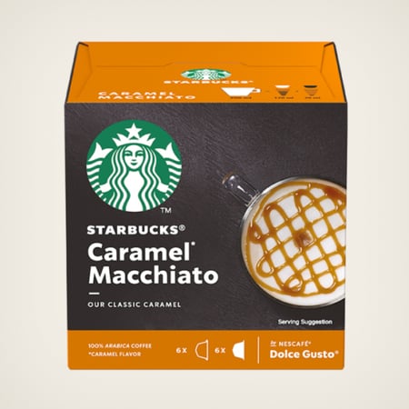 ستاربكس كبسولات دولشي  لاتيه ماكياتو كراميل 12 كبسوله STARBUCKS LATTE MACCHIATO CARAMEL