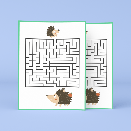 متاهة إيجاد أطفال الحيوانات مطبوع