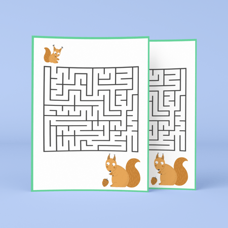 متاهة إيجاد أطفال الحيوانات مطبوع