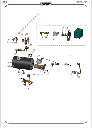 ماسورة ذراع تبخير آلة ecm تيكنيكا P1902