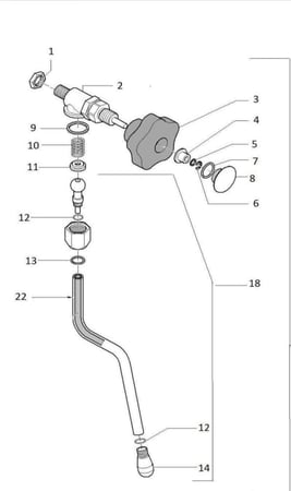 واشر مقبض ذراع تبخير روكيت جيوتو A829904375