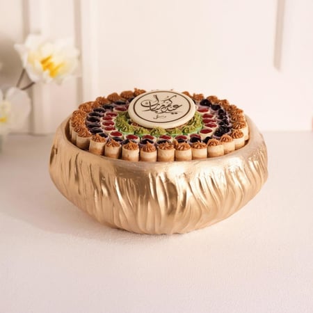 صينية ريزون ذهبي - تايني تشيز كيك 100 قطعه  - متجر ضيافات رتيل