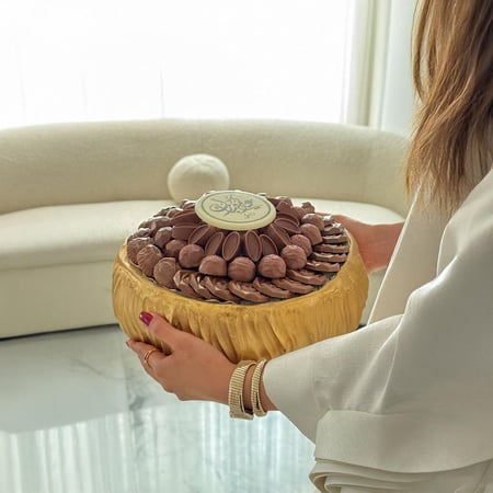 صينية ريزون ذهبي - شوكولاتة 1 ك  - متجر ضيافات رتيل