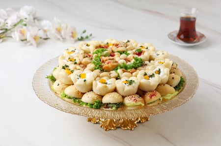 صينية زجاج معجنات - 62 قطعة - متجر ضيافات رتيل