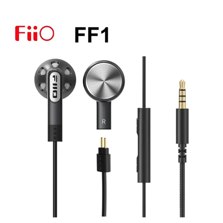 FiiO FF1 14.2mm Dynamic Driver Open Earbuds HIFI Music Wired Earphone Bass 0.78mm Detachable Cable with Mic In-Line-Controls