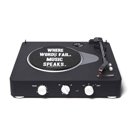 Gadhouse Black Brad Retro Record Player With Speakers