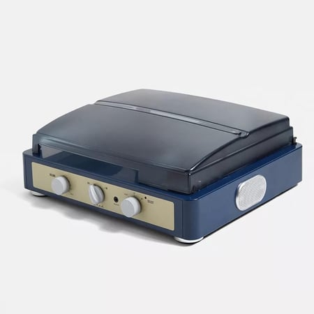 Gadhouse Navy Brad Retro Record Player With Speakers