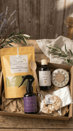 مجموعة صبا للشعر حناء صبا وزيت صبا مع اكسسوارات من Ghadawi Care