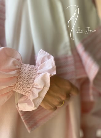 عباية شرشف وردي فاخر سستة