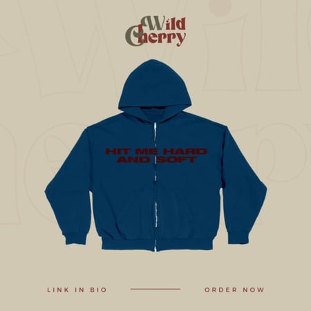 BLUE & RED ZIP HOODIE