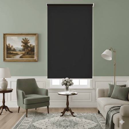 ستارة لون أسود سادة حاجبة لنور الشمس مقاس 150*200