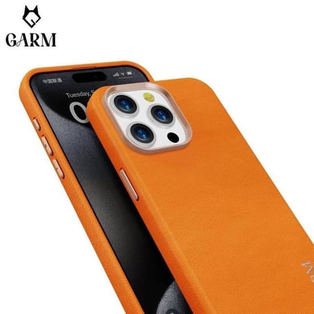 جراب برتقالي GARM ناعم وأنيق لجميع طرازات ايفون بتصميم نحيف يحمي جوالك بأفضل شكل