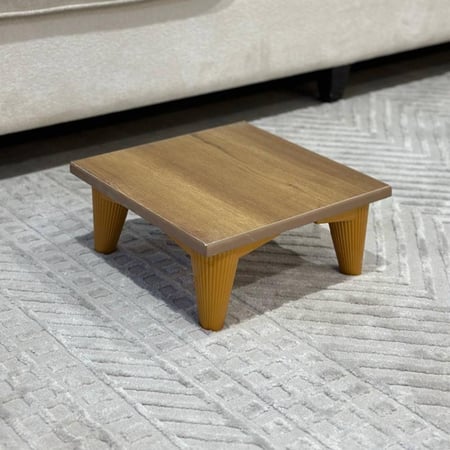 طقم طاولات ارضي خشبي شكل مستطيل مع 4 خدمة kf