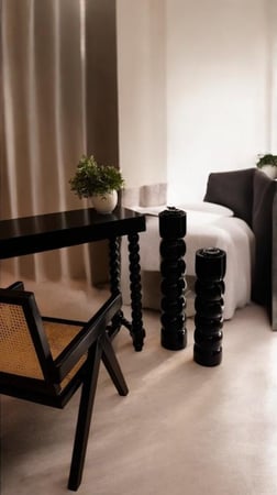 مبخرتين خشب مرشوشة لون أسود