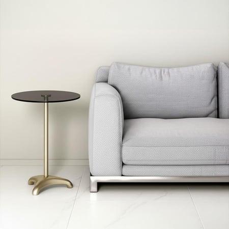 طاولة خدمة شمباني سطح زجاج بني شفاف - بتصميم أنيق وفاخر