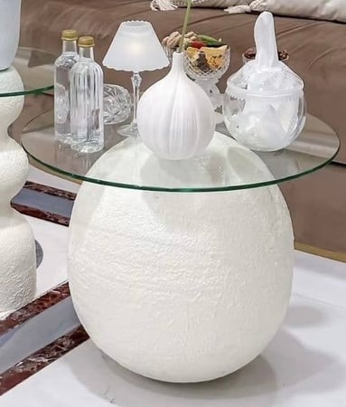 طاولة خدمة بقاعدة كروية رخامية