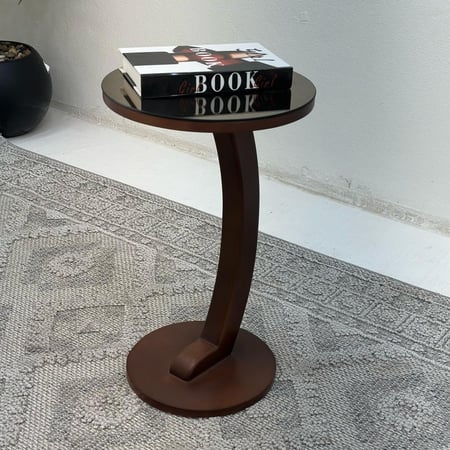 طاولة خدمة سطح مرايا قاعده خشب لون بني kf