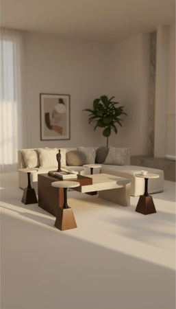 طقم طاولة ضيافة مع 4 خدمة سطح بديل الرخام مع سنديان - تصميم هندسي عصري وفاخر kf