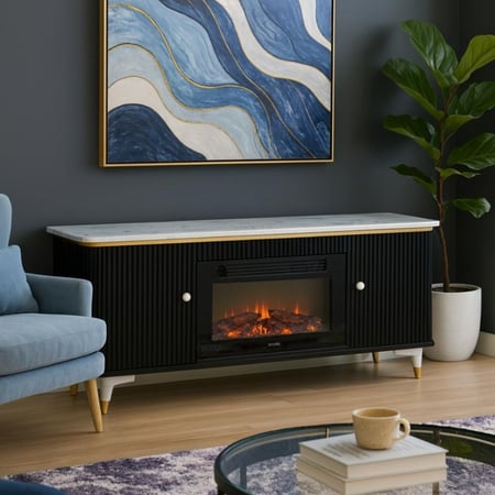 دفاية مع طاولة بلازما لون اسود *winter