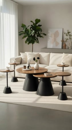 طقم طاولتين عمود مع 4 خدمة jm