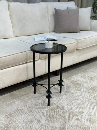 طاولة خدمة بسطح زجاجي أسود – أناقة تكتمل في ركنك